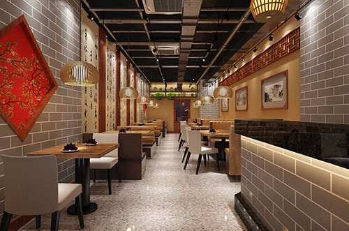 船营传统中式餐厅餐馆装修设计效果图